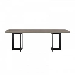 VIG Modrest Sharon Modern Concrete & Black Metal Dining Table Dining Room