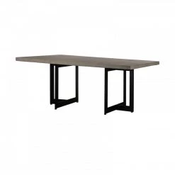 VIG Modrest Sharon Modern Concrete & Black Metal Dining Table Dining Room