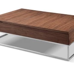 VIG Living Room Modrest Telson Modern Walnut Coffee Table W/ Storage