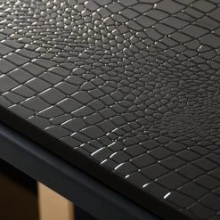 VIG Dining Room A&X Padua Modern Large Black Crocodile & Rosegold Dining Table