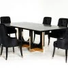 VIG Dining Room A&X Padua Modern Large Black Crocodile & Rosegold Dining Table