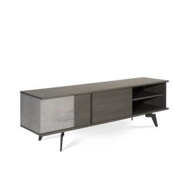 VIG Side & Console Table Nova Domus Palermo Italian Modern Faux Concrete & Grey TV Stand