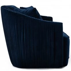 VIG Divani Casa Palomar Modern Blue Velvet & Brass Sofa Set