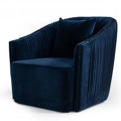 VIG Divani Casa Palomar Modern Blue Velvet & Brass Sofa Set