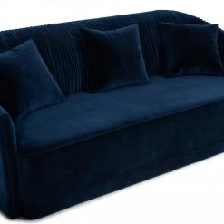 VIG Divani Casa Palomar Modern Blue Velvet & Brass Sofa Set