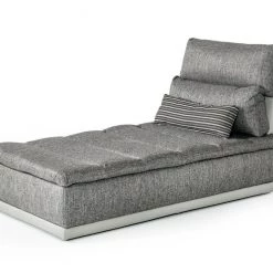 VIG Living Room David Ferrari Panorama - Italian Modern Grey Fabric + Grey Leather Modular Sectional Sofa