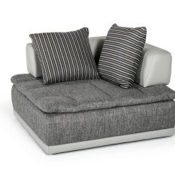 VIG Living Room David Ferrari Panorama - Italian Modern Grey Fabric + Grey Leather Modular Sectional Sofa