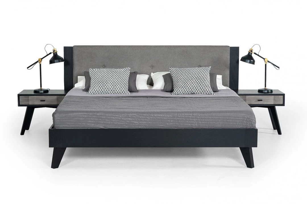 VIG Nova Domus Panther Contemporary Grey & Black Bed