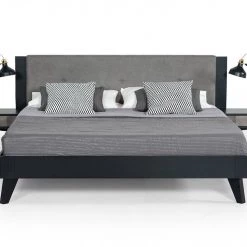 VIG Nova Domus Panther Contemporary Grey & Black Bedroom Set Beds & Headboards