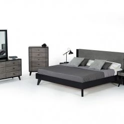 VIG Nova Domus Panther Contemporary Grey & Black Bedroom Set Beds & Headboards
