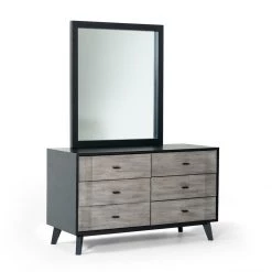 VIG Nova Domus Panther Contemporary Grey & Black Bedroom Set Beds & Headboards