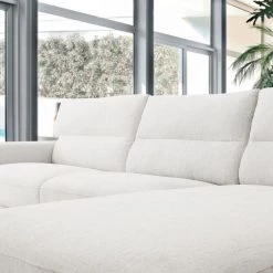 VIG Divani Casa Paraiso - Modern White Fabric Right Facing Sectional Sofa Living Room
