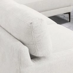 VIG Divani Casa Paraiso - Modern White Fabric Right Facing Sectional Sofa Living Room