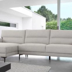 VIG Living Room Divani Casa Paraiso - Modern Grey Fabric Left Facing Sectional Sofa