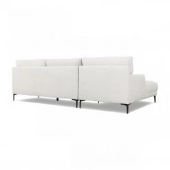 VIG Divani Casa Paraiso - Modern White Fabric Left Facing Sectional Sofa