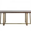 VIG Dining Room Modrest Patty - Mid-century Acacia & Brass Dining Table
