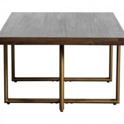VIG Dining Room Modrest Patty - Mid-century Acacia & Brass Dining Table