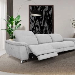 VIG Living Room Divani Casa Paul - Contemporary Grey Fabric Sofa W/ Electric Recliners