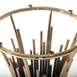 VIG Modrest Paxton Modern Round Glass & Rosegold Dining Table