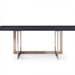 VIG Modrest Pike - Modern Black Ash & Brass Dining Table Dining Room