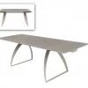 VIG Dining Room Modrest Pittson - Modern Extendable Grey Glass Dining Table