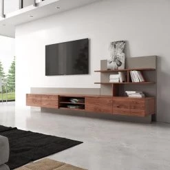 VIG Nova Domus Pompeii Contemporary Grey & Walnut TV Stand