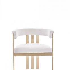 VIG Modrest Pontiac - Modern Beige Wool Velvet & Gold Dining Chair Dining Room