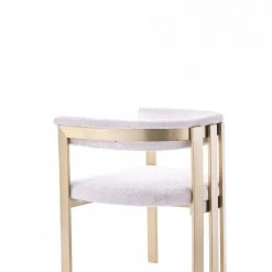 VIG Modrest Pontiac - Modern Beige Wool Velvet & Gold Dining Chair Dining Room