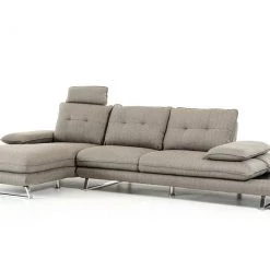 VIG Divani Casa Porter - Modern Grey Fabric Left Facing Sectional Sofa