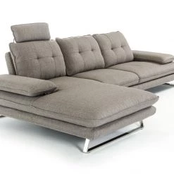 VIG Divani Casa Porter - Modern Grey Fabric Left Facing Sectional Sofa
