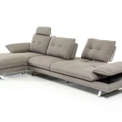 VIG Divani Casa Porter - Modern Grey Fabric Left Facing Sectional Sofa