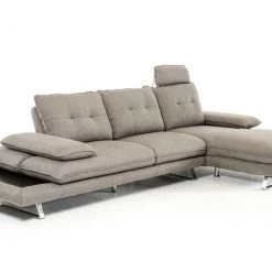 VIG Living Room Divani Casa Porter - Modern Grey Fabric Right Facing Sectional Sofa