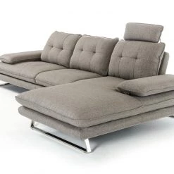 VIG Living Room Divani Casa Porter - Modern Grey Fabric Right Facing Sectional Sofa
