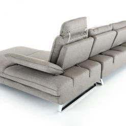 VIG Living Room Divani Casa Porter - Modern Grey Fabric Right Facing Sectional Sofa