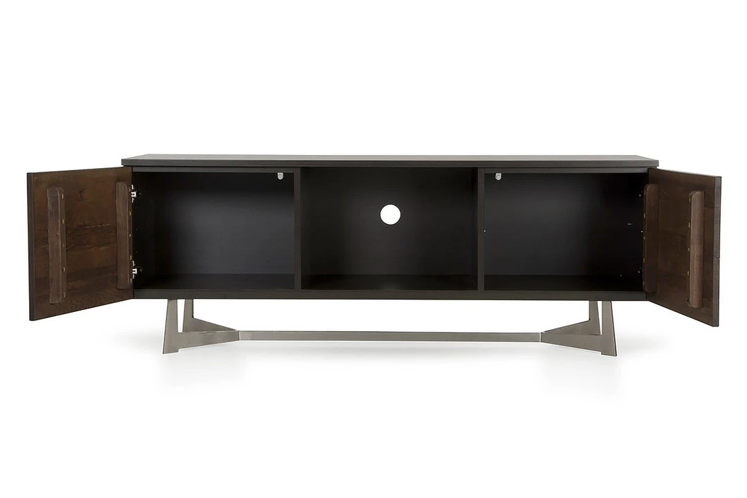 VIG Side & Console Table Modrest Wharton Modern Dark Aged Oak TV Stand