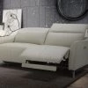 VIG Divani Casa Prairie Modern Light Grey Leather Dual Electric Sofa Recliner With Electric Headrest