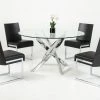 VIG Modrest Pyrite Modern Round Glass Dining Table
