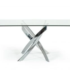 VIG Dining Room Modrest Pyrite Modern Rectangular Glass Dining Table