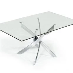 VIG Dining Room Modrest Pyrite Modern Rectangular Glass Dining Table