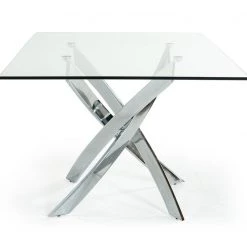 VIG Dining Room Modrest Pyrite Modern Rectangular Glass Dining Table