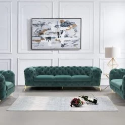 VIG Divani Casa Quincey - Transitional Velvet Sofa Set