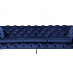 VIG Divani Casa Quincey - Transitional Blue Velvet Sofa