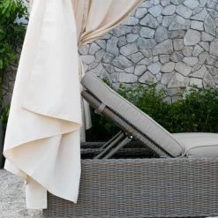 VIG Renava Marin Outdoor Beige Canopy Sunbed
