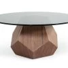 VIG Modrest Rackham Modern Walnut & Smoked Glass Coffee Table Living Room