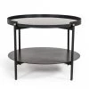 VIG Modrest Randal Modern Round Black Metal Coffee Table Living Room