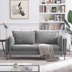 VIG Divani Casa Randolf - Modern Grey Fabric Sofa By Hollywood Glam Living Room