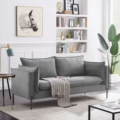 VIG Divani Casa Randolf - Modern Grey Fabric Sofa By Hollywood Glam Living Room
