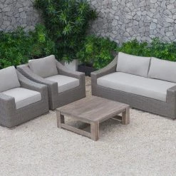 VIG Renava Palisades Outdoor Beige Wicker Sofa Set