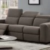 VIG Living Room Divani Casa Raywick Modern Brown Fabric Sofa W/ 2 Recliners