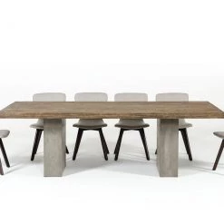 VIG Modrest Renzo Modern Oak & Concrete Dining Table Dining Room